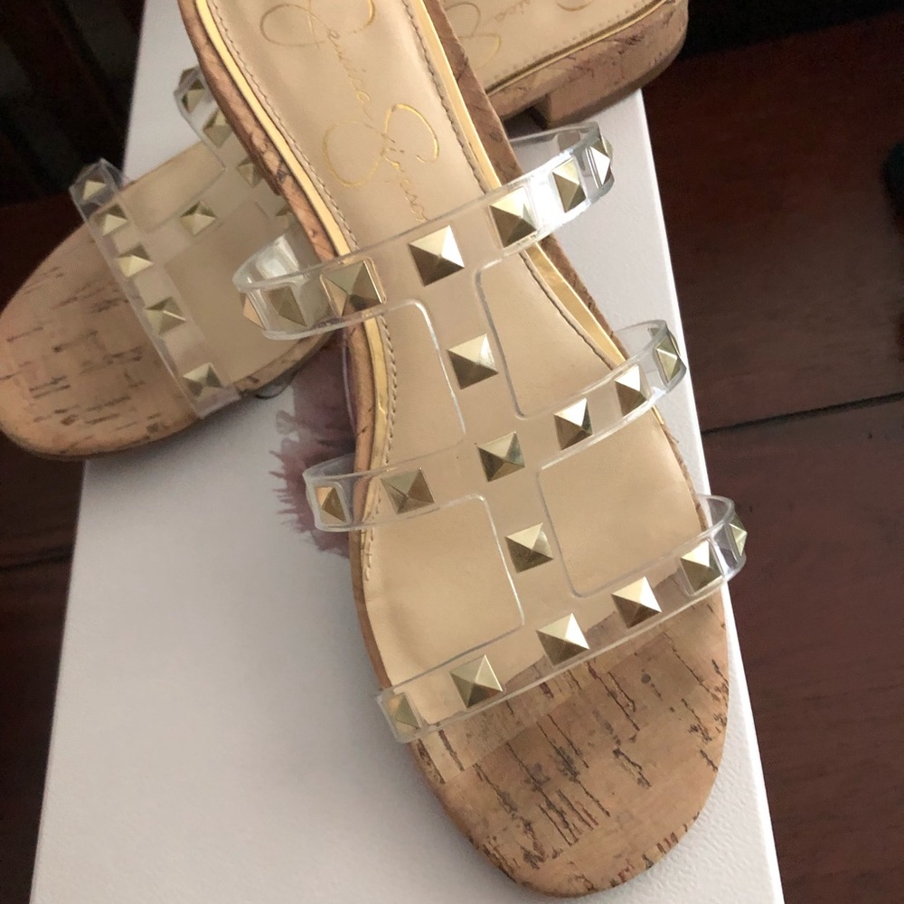 Jessica Simpson clear Caira-2 sandals size 6